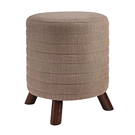 Linon Ramath Round Stool, Beige
