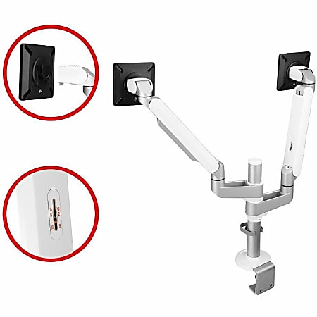 SIIG MTPRO Desk Mount Dual Monitor Arm - up to 32" Display, Max. Load 19.8 lbs, VESA 75/100mm, Mechanical Spring Design - CEMT3W11S1
