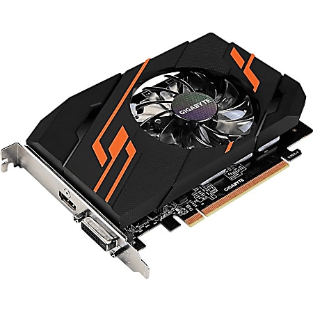 Gigabyte Ultra Durable 2 GV-N1030OC-2GI GeForce GT 1030 Graphic Card - 1 GPUs - 1.29 GHz Core - 1.54 GHz Boost Clock - 2 GB GDDR5 - 64 bit Bus Width - Fan Cooler - OpenGL 4.5, DirectX 12 - 1 x HDMI - 1 x Total Number of DVI (1 x DVI-D) - PC - 2 x Monitor