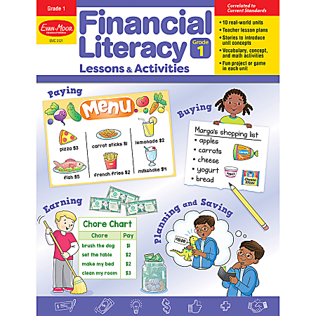 Evan-Moor Financial Literacy Lessons & Activities, Grade 1
