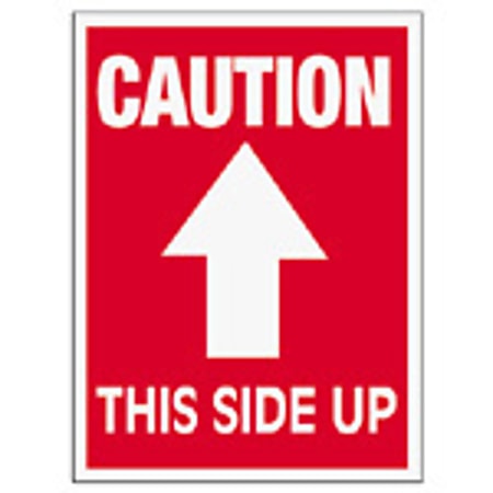 Tape Logic® Preprinted Shipping Labels, SCL511R, "Caution This Side Up," 3" x 4", Red/White, Pack Of 500