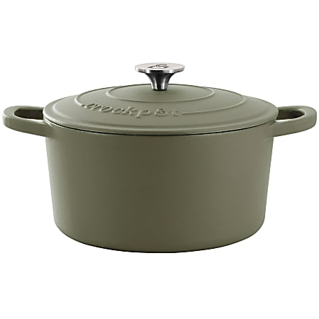 Crock-Pot Artisan 5-Quart Enameled Cast Iron Dutch Oven, Matte Green
