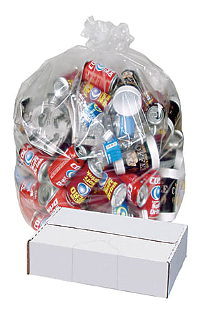 Nature Saver Trash Can Liners 45 Gallons 30percent Recycled Clear Box Of  100 - Office Depot