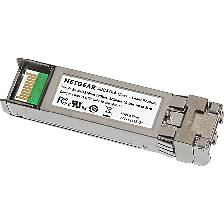 Netgear ProSAFE 10 Gigabit Base-LR Lite SFP+ Single Mode Module - For Data Networking, Optical Network - 1 x LC 10GBase-LR Network10