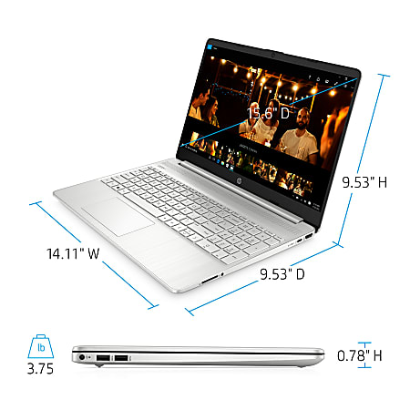HP 15-ef1073od Laptop, 15.6" Screen, AMD Ryzen 7, 16GB Memory, 256GB Solid State Drive, Wi-Fi 6, Windows® 10, 27A48UA#ABA