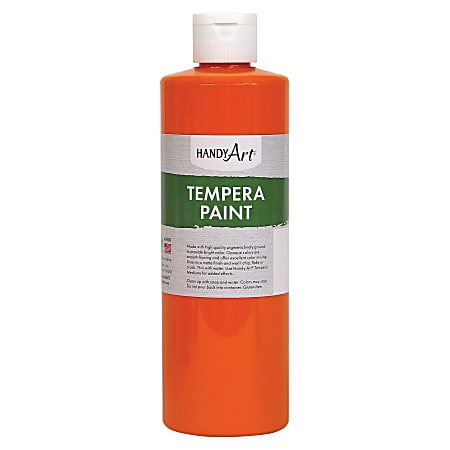 Handy Art 16 oz. Premium Tempera Paint - 16 fl oz - 1 Each - Orange