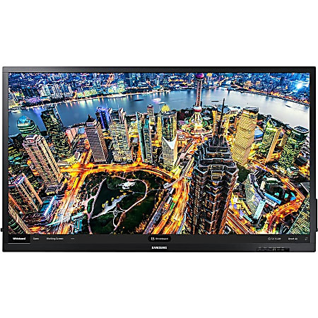 Samsung QB75N-W - Edge-Lit 4K UHD LED Interactive Display for Business - 75" LCD - Touchscreen Cortex A72 1.70 GHz - 3 GB - 3840 x 2160 - Direct LED - 300 Nit - 2160p - HDMI - USB - DVI - Serial - Wireless LAN - Ethernet - Black