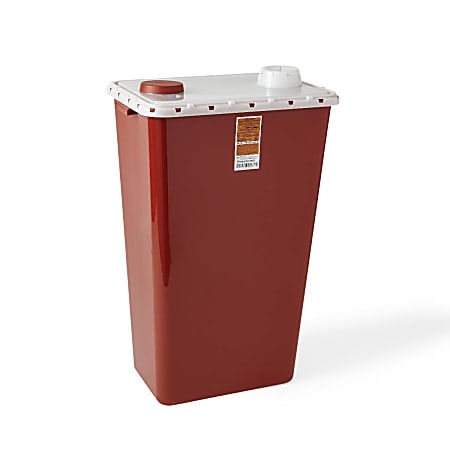 Medline Biohazard Containers, Star Lid, 18 Gallons, Red, Pack Of 5