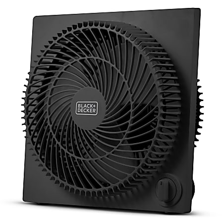Black+Decker 3-Speed Portable Frameless Tabletop Box Fan, 11”H x 4-1/4”W x 11”D, Black