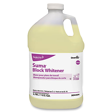 Diversey Suma Block Whitener - Ready-To-Use Liquid - 128 fl oz (4 quart) - Chlorine Scent - 4 / Carton - Yellow