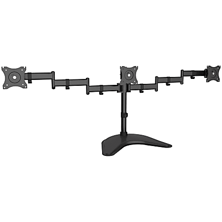 SIIG Articulated Freestanding Triple Monitor Desk Stand - 13"-27" - Up to 27" Screen Support - 51 lb Load Capacity - CEMT1V12S1