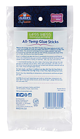 Elmers Hot Glue Sticks Clear 4 Mini 11-1 MM 5 Bags of 24 (120 Glue  Sticks)