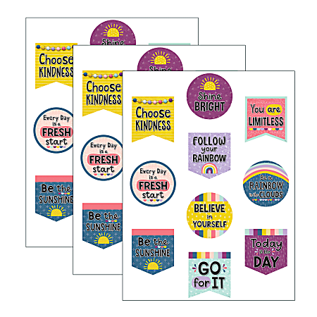 Teacher Created Resources Accents, Oh Happy Day Positive Sayings, 30 Pieces Per Pack, Set Of 3 Packs