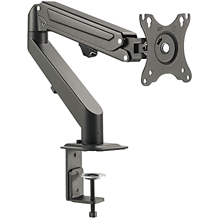 SIIG Single Gas Spring C-Clamp Monitor Desk Mount - 17" to 27" - Full Motion Articulating Monitor Arm - 75 x 75 / 100 x 100 VESA Standard - Weight up to 14.3 lbs - Ergonomic and space saver - Flexiable & Free Adjustment