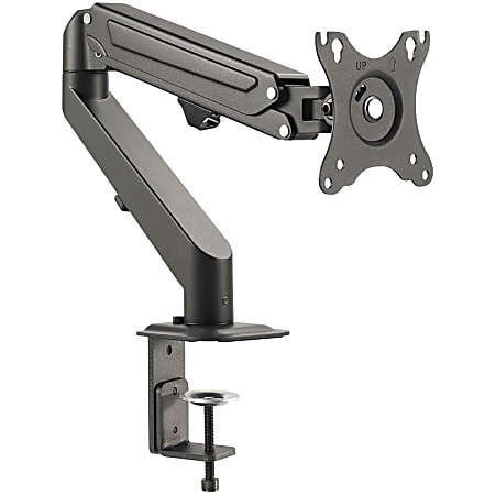 SIIG Single Gas Spring C-Clamp Monitor Desk Mount - 17" to 27" - Full Motion Articulating Monitor Arm - CEMT3311S1