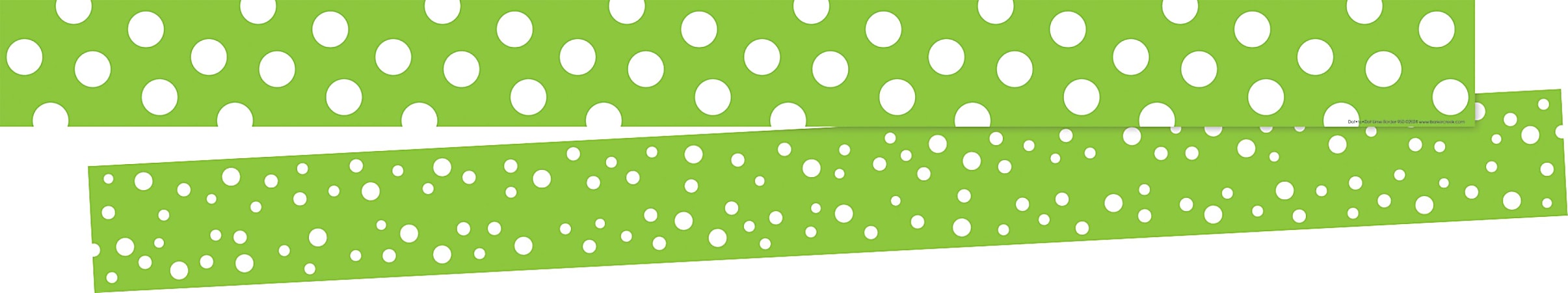 Barker Creek Double-Sided Borders, 3" x 35", Dot To Dot Lime, Set Of 24 Borders
