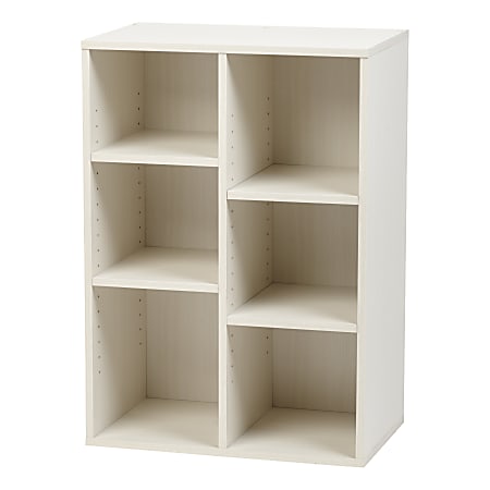 IRIS 33"H 6-Cube Storage Bookcase, Off White