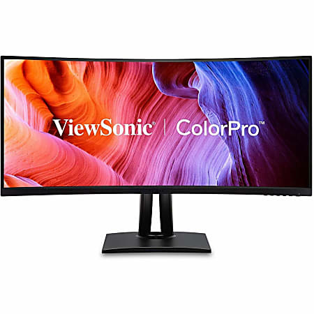 ViewSonic ColorPro VP3456a 34" UltraWide QHD 1440p Curved Monitor, FreeSync