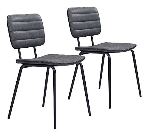 Zuo Modern Boston Dining Chairs, Vintage Black, Set Of 2 Chairs