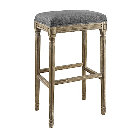 Linon Marisol Backless Bar Stool, Distressed Brown/Charcoal