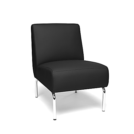 OFM Triumph Series Armless Lounge Chair, Black/Chrome