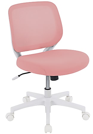 Realspace® Adley Mesh/Fabric Low-Back Task Chair, Pink/White, BIFMA Compliant