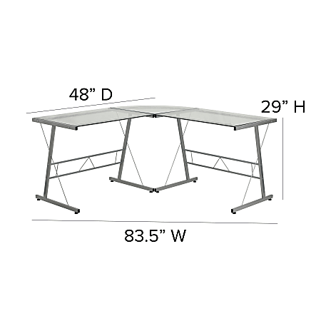 Office depot top glass l desk