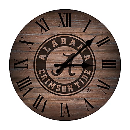 Imperial NCAA Rustic Wall Clock, 16”, University of Alabama