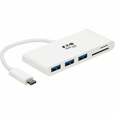 Eaton Tripp Lite series 3-Port USB C Hub Adapter w/ x3 USB-A Ports & Micro SD & SD/MMC Memory Reader USB 3.1 Gen 1 Hub, USB Type C, US - U4600033AM