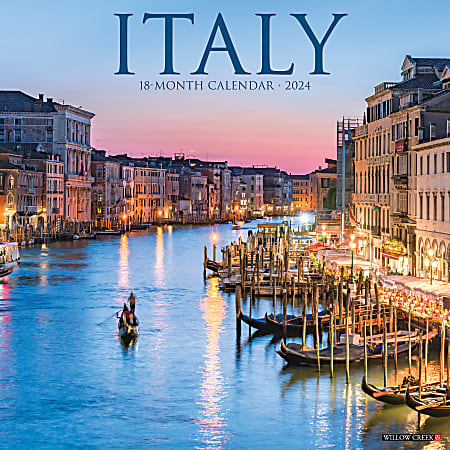 2024 Willow Creek Press Scenic Monthly Wall Calendar, 12" x 12", Italy, January to December