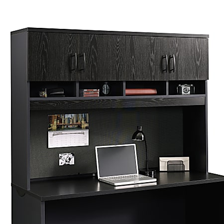 Sauder® Via Collection Hutch For Credenza, Bourbon Oak/Soft Black