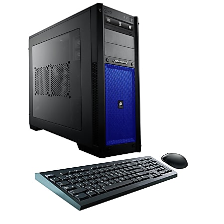 CybertronPC Steel B-1080X Desktop PC, Intel® Core™ i7, 16GB Memory, 2TB Hard Drive/240GB Solid State Drive, Windows® 10, Blue, GeForce GTX 1080