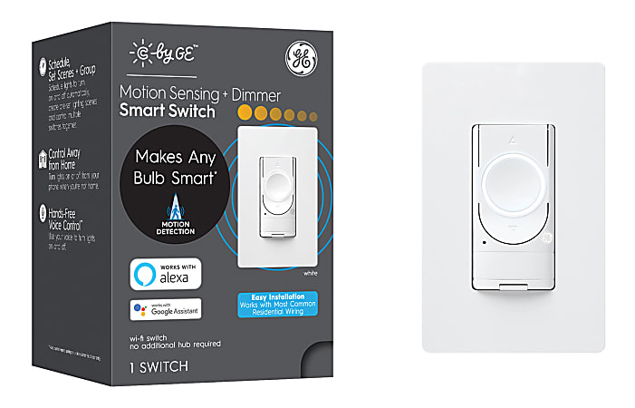 C by GE On/Off Dimmer Switch And Motion Sensor, White