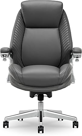 Serta® iComfort i6000 Ergonomic Bonded Leather High-Back Executive Chair, Gray/Silver