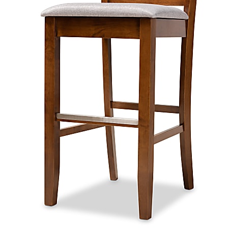 Baxton Studio Jason Bar Stools WalnutGray Set Of 2 Stools Office Depot