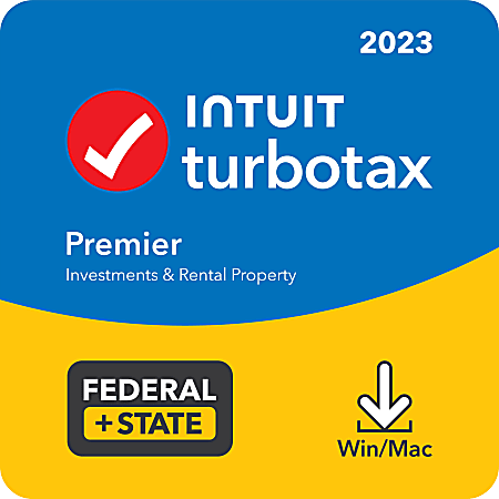 Intuit TurboTax Premier Federal + E-File + State, 2023, 1-Year Subscription, Windows®/Mac Compatible, ESD