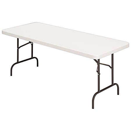 Realspace Molded Plastic Top Folding Table 29 H x 60 W x 30 D Platinum -  Office Depot