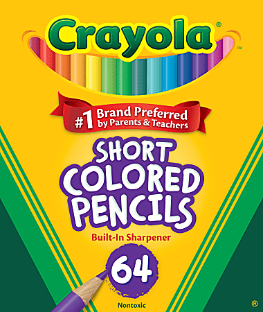 Crayola Kids Color Choice Short Color Pencil Set Box Of 64
