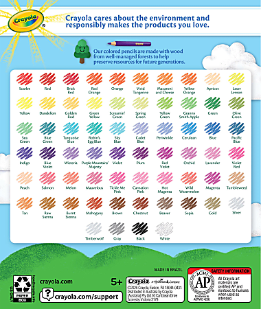Crayola Kids Color Choice Short Color Pencil Set Box Of 64