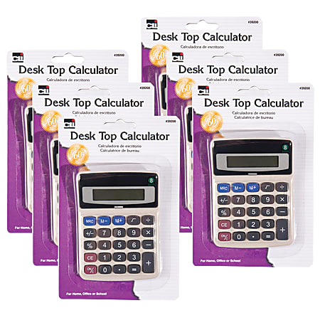 Charles Leonard Desktop Calculators, CHL39200-6, Pack Of 6