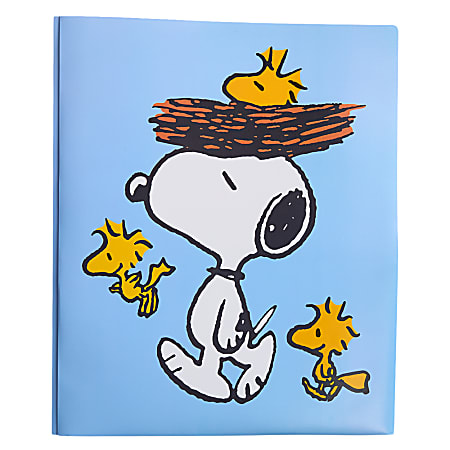Innovative Designs Licensed Poly Folder, 3 Prongs, 2-Pockets, 11.62" x 9.5", Peanuts, Quantity 1