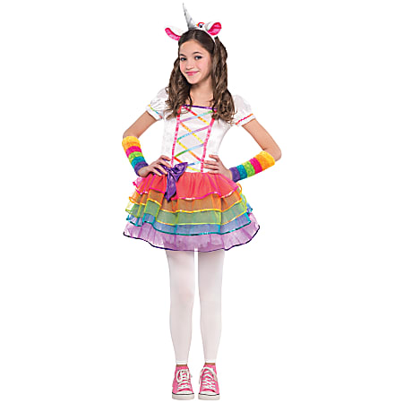 Amscan Rainbow Unicorn Girls' Halloween Costume, Medium