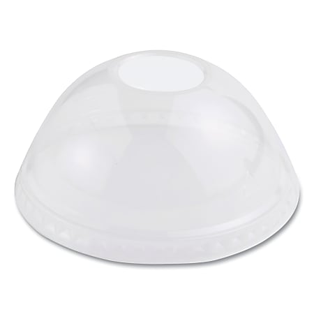 World Centric® PLA Cold Cup Lids, Dome Style, Fits 9 Oz to 24 Oz Cups, Clear, Carton Of 1,000 Lids