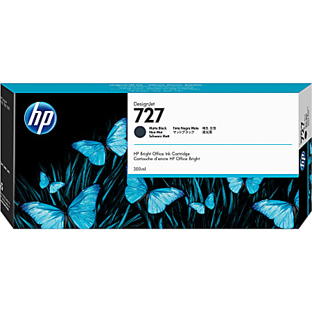HP 727 High-Yield Matte Black Ink Cartridge, C1Q12A