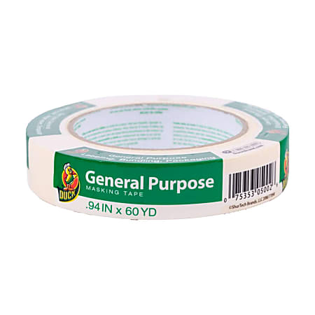 Duck® Brand General Purpose Masking Tape, 1" x 60 Yd, Beige