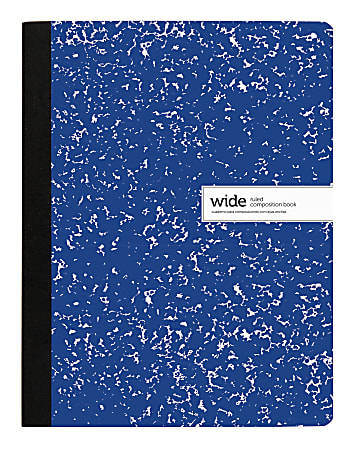 Office Depot® Brand Composition Notebook, 9-3/4" x 7-1/2", Wide Ruled, 100 Sheets, Blue