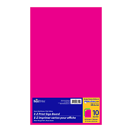 Royal Brites Dual Color EZ Print Poster Board 8 12 x 14 Assorted Neon  Colors Pack Of 10 - Office Depot