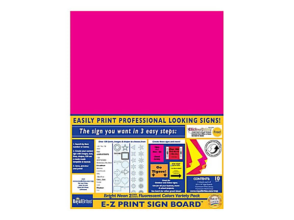 Royal Brites Dual Color EZ Print Poster Board 8 12 x 14 Assorted
