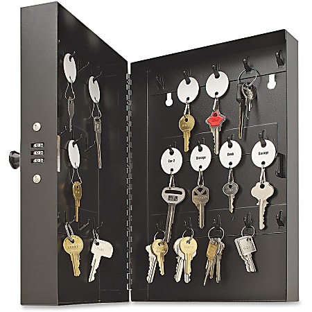 Key "Hook Style" 28-Key Cabinet With Combination Lock, Putty