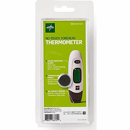 Medline No Touch Forehead Thermometer - Reusable, Dual Dial, Infrared - For Home, Forehead, Clinical - White Medline No Touch Forehead Thermometer - Reusable, Dual Dial, Infrared - For Home, Forehead, Clinical - White